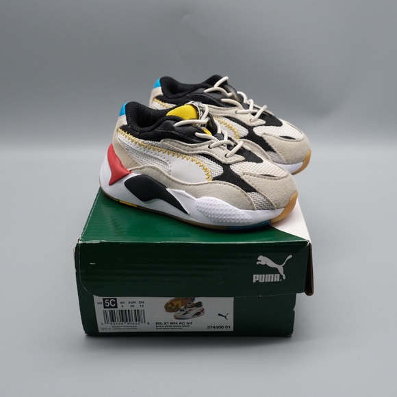 Puma RS-X3 WH AC Inf Sneakers Shoes Toddlers Size‎ 5C White Black 374500 01 - Picture 1 of 11